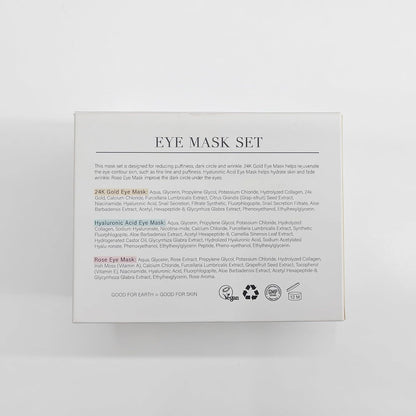 Under Eye Patches (30 Pairs) Gold Eye Mask and Hyaluronic Acid Eye Patches for Puffy Eyes,Rose Eye Masks for Dark Circles and Puffiness under Eye Skin Care Products