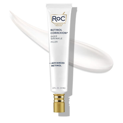 Roc Retinol Correxion Deep Wrinkle Facial Filler with Hyaluronic Acid &amp; Retinol, Skin Care for Women and Men, 1 Fl Oz (Packaging May Vary)