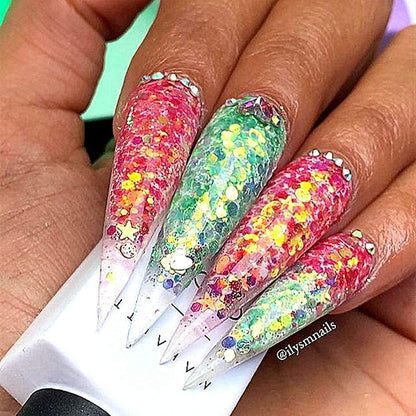 Makartt Nail Decoration Set, 4 Boxes Glitter Sequins &amp; Rhinestones for Spring, Summer, Nail Art, DIY Nail Decoration Accessories Kit