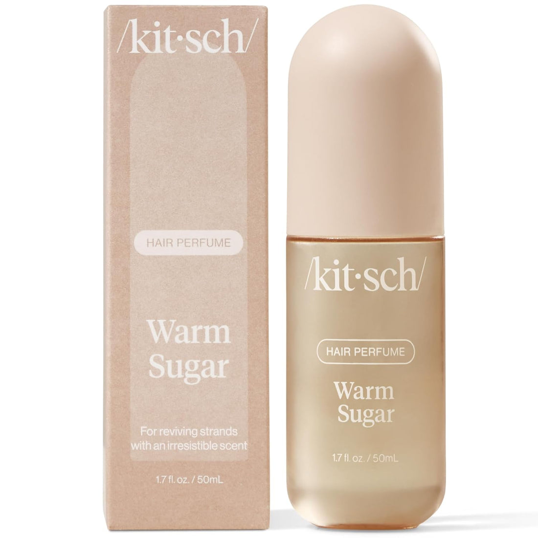 Kitsch Warm Sugar Hair Perfume for Women - Clean, Deodorizing, and Patented Odor-Eliminating Technology, Body Mist - Freshen Hair, Body &amp; Pillows - Sweet Pink Grapefruit &amp; Warm Vanilla Scent - 50Ml