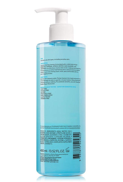 La Roche-Posay Toleriane Purifying Foaming Facial Cleanser, Niacinamide + Ceramides + Prebiotic Thermal Water, Oil Free Face Wash for Oily Skin, Pore Cleanser Safe for Sensitive Skin, Soap Free