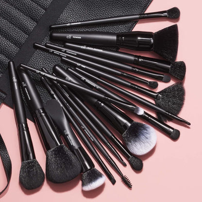 E.L.F. Ultimate Makeup Brush Set &amp; Travel Roll, 17-Piece Brush Kit, Brushes for Eyeshadow, Foundation, Powder, Concealer &amp; More, Vegan &amp; Cruelty-Free