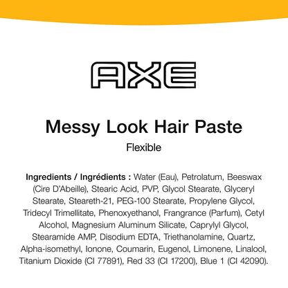 AXE Styling Flexible Hair Paste Urban Messy Look 2 Count for an Instant Texture Boost Hair Styling Made Easy 2.64 Oz
