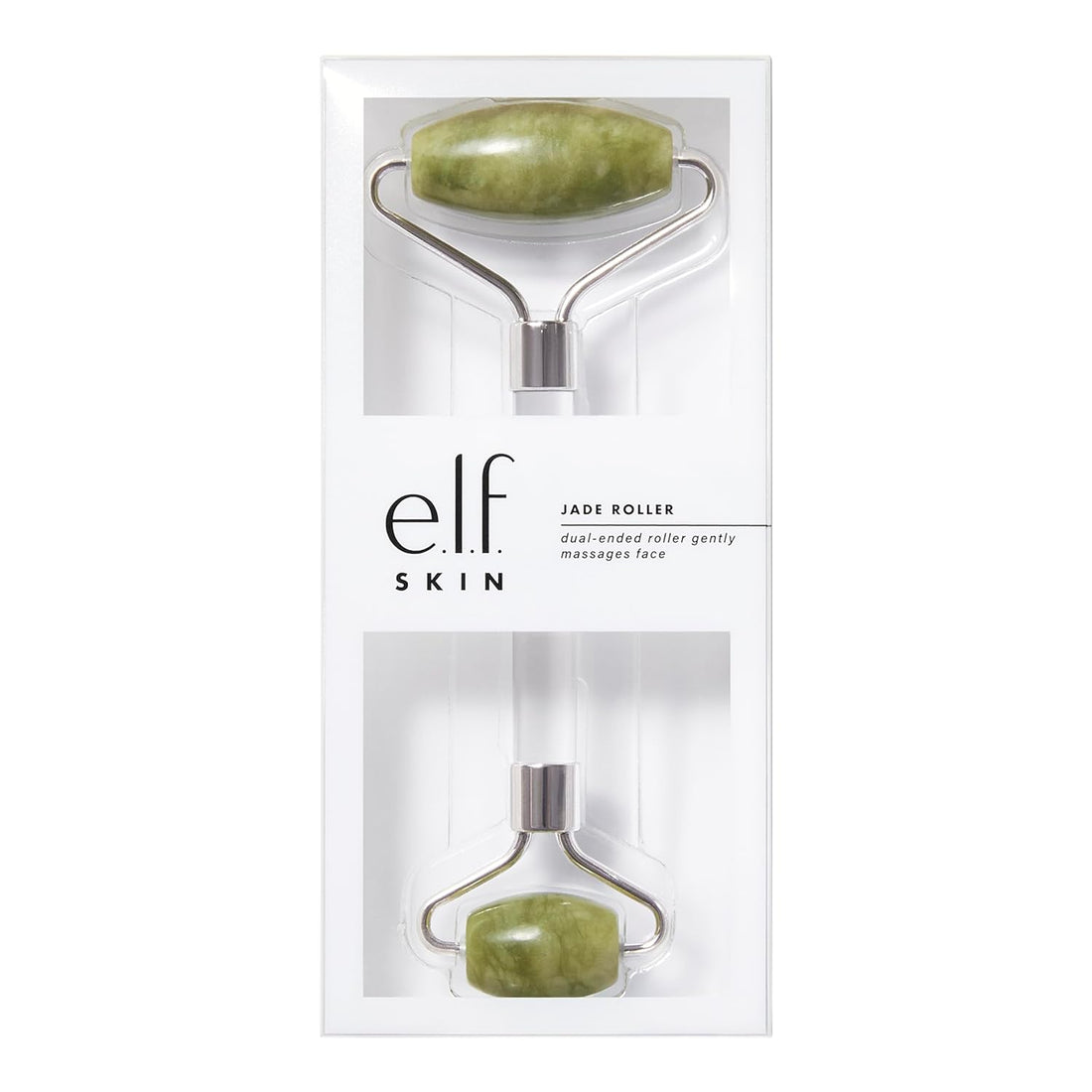E.L.F. SKIN Jade Roller, Facial Roller to Massage &amp; Destress Skin, Gently Massages, Soothes &amp; Boosts Skin’S Vitality