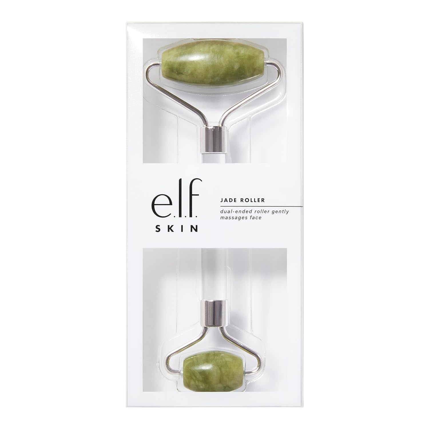 E.L.F. SKIN Jade Roller, Facial Roller to Massage &amp; Destress Skin, Gently Massages, Soothes &amp; Boosts Skin’S Vitality