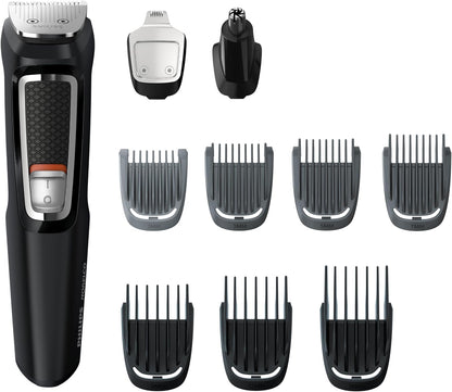 Multi Groomer All-In-One Trimmer Series 3000-13 Piece Mens Grooming Kit for Beard, Face, Nose, Ear Hair Trimmer and Hair Clipper - NO Blade Oil Needed, MG3740/40