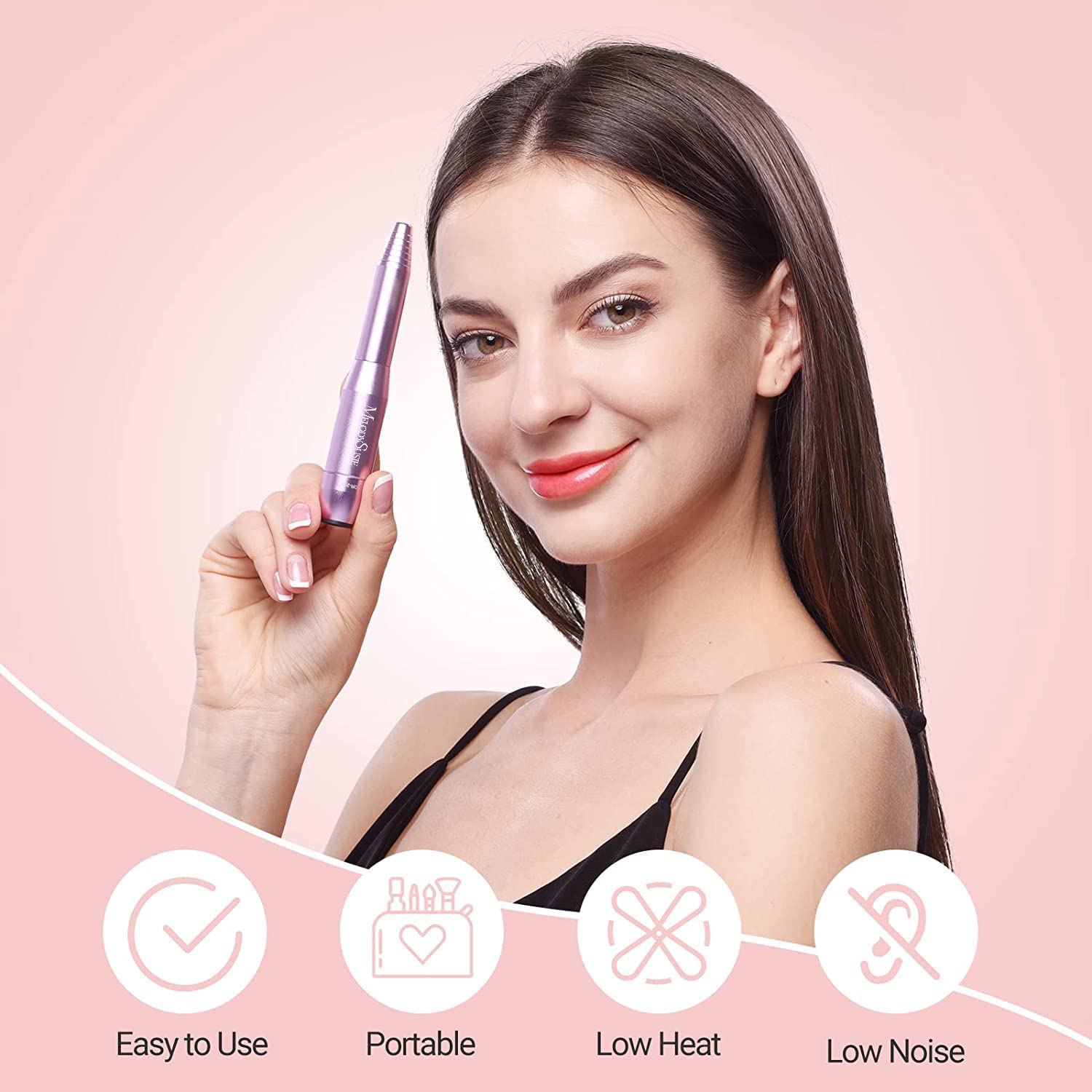 Portable Electric Nail Drill,Pc120B Compact Efile Electrical Professional Nail File Kit for Acrylic, Gel Nails, Manicure Pedicure Polishing Shape Tools Design for Home Salon Use, Purple
