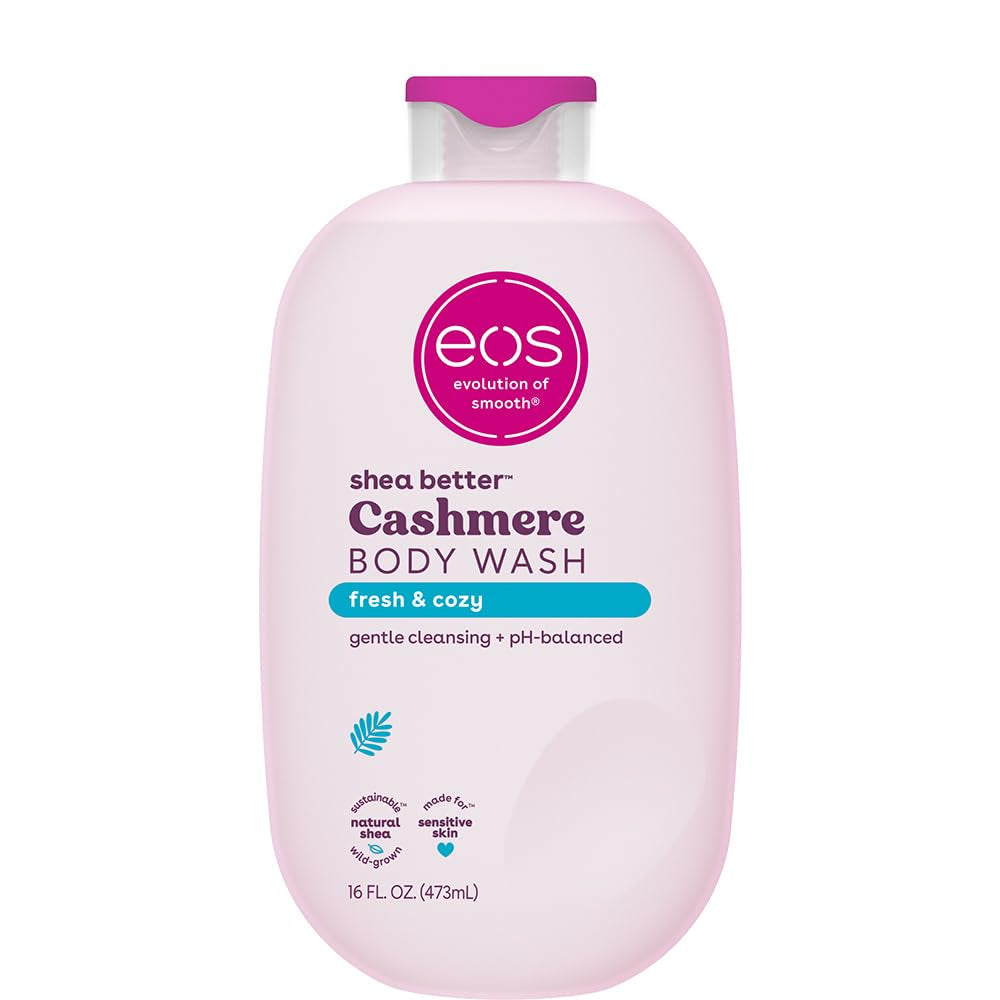 Eos Shea Better Cashmere Body Wash, Fresh &amp; Cozy, Moisturizing and Nourishing, Ph Balanced Creamy Gel Formula, Paraben &amp; Phthalate Free, Sensitive Skin,16 Fl Oz
