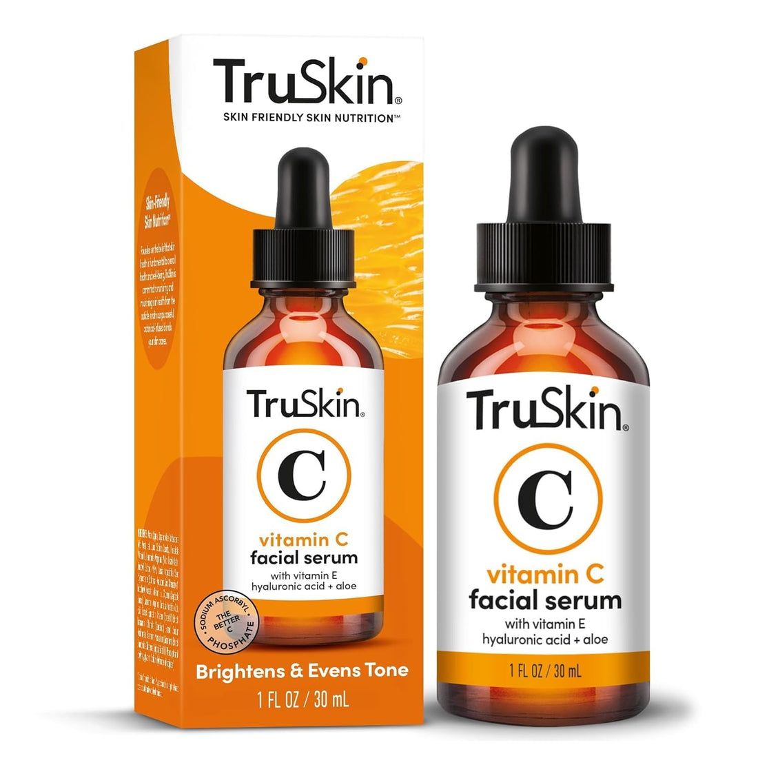 Truskin Vitamin C Serum for Face – anti Aging Formula with Vitamin C, Hyaluronic Acid, Vitamin E – Brightening Serum – Improve Appearance of Dark Spots, Tone, Fine Lines &amp; Wrinkles, 1 Fl Oz