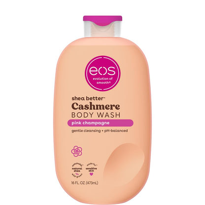 Eos Shea Better Cashmere Body Wash, Pink Champagne, Moisturizing and Nourishing, Ph Balanced Creamy Gel Formula, Paraben &amp; Phthalate Free, Sensitive Skin,16 Fl Oz