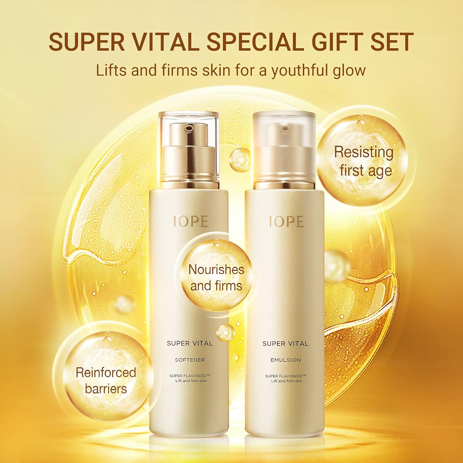 Super Vital Skin Care Set - Luxury Korean Skincare Gift Set for anti Aging, Including Face Toner, Lotion and Moisturizer for Wrinkle Care - Facial Care Kit for All Skin, for Hydration &amp; Lifting