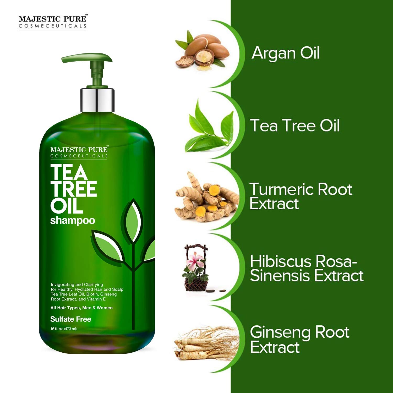 Tea Tree Shampoo for Men and Women -16 Fl Oz - Hydrating Formula Fights Dandruff, Lice and Itchy, Irritating or Dry Scalp - for All Hair Types - Sulfate Free
