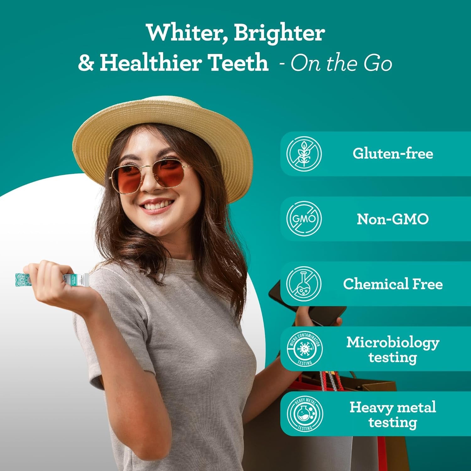 Gurunanda Travel Sachets Coconut Oil Pulling, Promotes Fresh Breath and Happy Gums, 7 Essential Oils &amp; Vitamins for Happy Teeth &amp; Gums, 7 Sachets