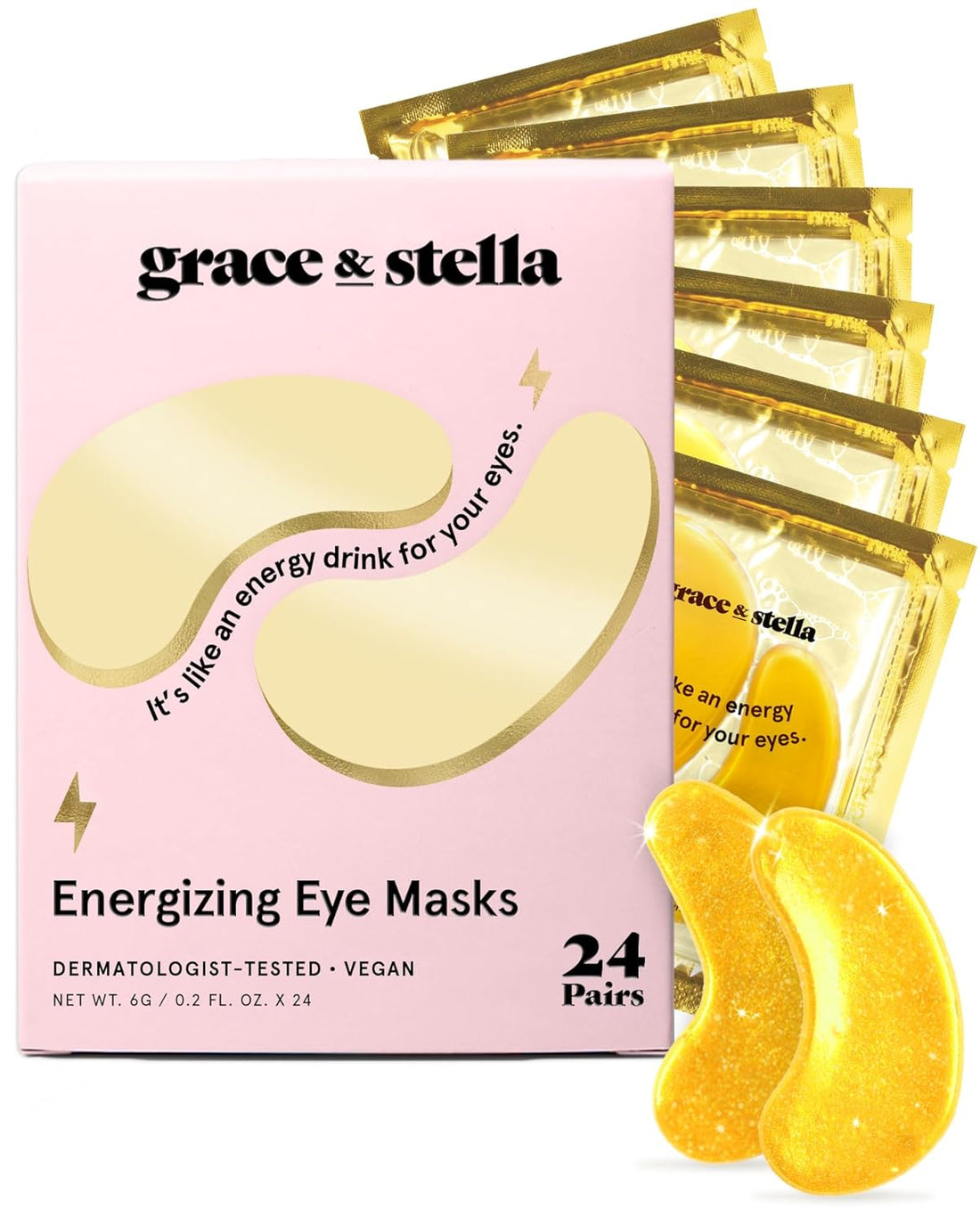 Grace &amp; Stella under Eye Mask - Gifts for Women - Travel Essentials - Reduce Dark Circles, Puffy Eyes, Undereye Bags, Wrinkles - Gel under Eye Patches for Bridesmaid - Vegan Self Care (24 Pairs, Gold)
