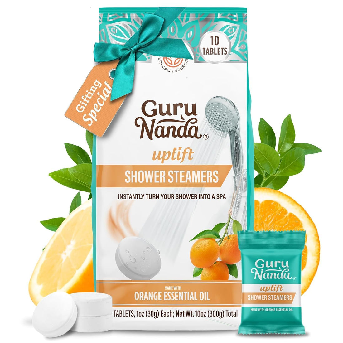 Gurunanda Uplift Shower Steamers for Aromatherapy (10 Pack), Relaxation Gifts for Women &amp; Men with Essential Oils, Stress Relief, Home Spa &amp; Self Care
