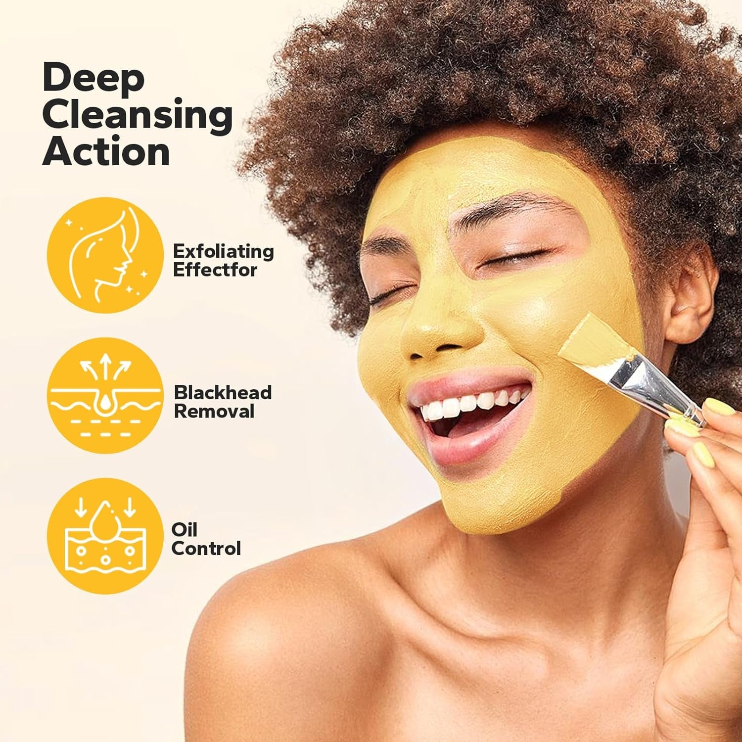 Turmeric Clay Mask (4.23 Oz), Vitamin C Clay Mask with Turmeric, Turmeric Face Mask with Kaolin Clay &amp; Turmeric for Deep Clean, Dull Skin, Skincare Mask for Controlling Oil &amp; Refining Pores