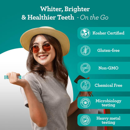 Gurunanda Travel Sachets Coconut Oil Pulling, Promotes Fresh Breath and Happy Gums, 7 Essential Oils &amp; Vitamins for Happy Teeth &amp; Gums, 28 Sachets