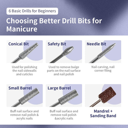 JODSONE Controllable Speed Portable Nail Drill Professional Electric 30000RPM Home Salon Polishing Manicure Nail Drill