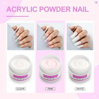 Acrylic Nail Kit for Beginners with Everything Acrylic Nail Set with Drill and U V Light Professional Nails Kit Acrylic Set with Everything for Beginners Acrylic Powder Glitter Decoration Powder Nail Art Starter Kit Gift for Women - Glow Pure