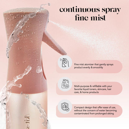 Kitsch Spray Bottle for Hair - Continuous Water Mister with Ultra Fine Mist for Hairstyling, Barbers, Salons, Cleaning, Plants, Versatile Spray Bottles - Made from Recycled Plastic - Terracotta, 5 Oz