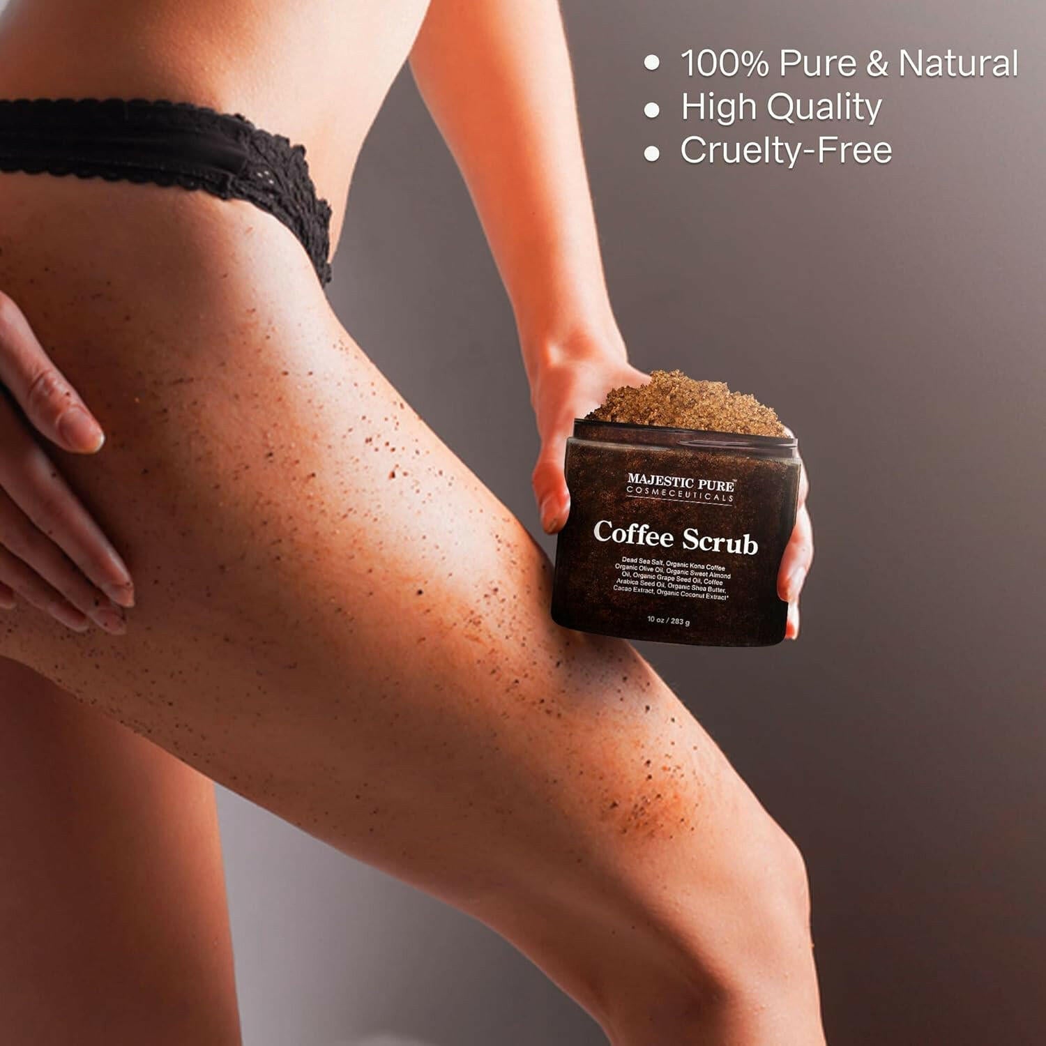 Arabica Coffee Scrub with Dead Sea Salt - Exfoliating Body Care - Glow Pure