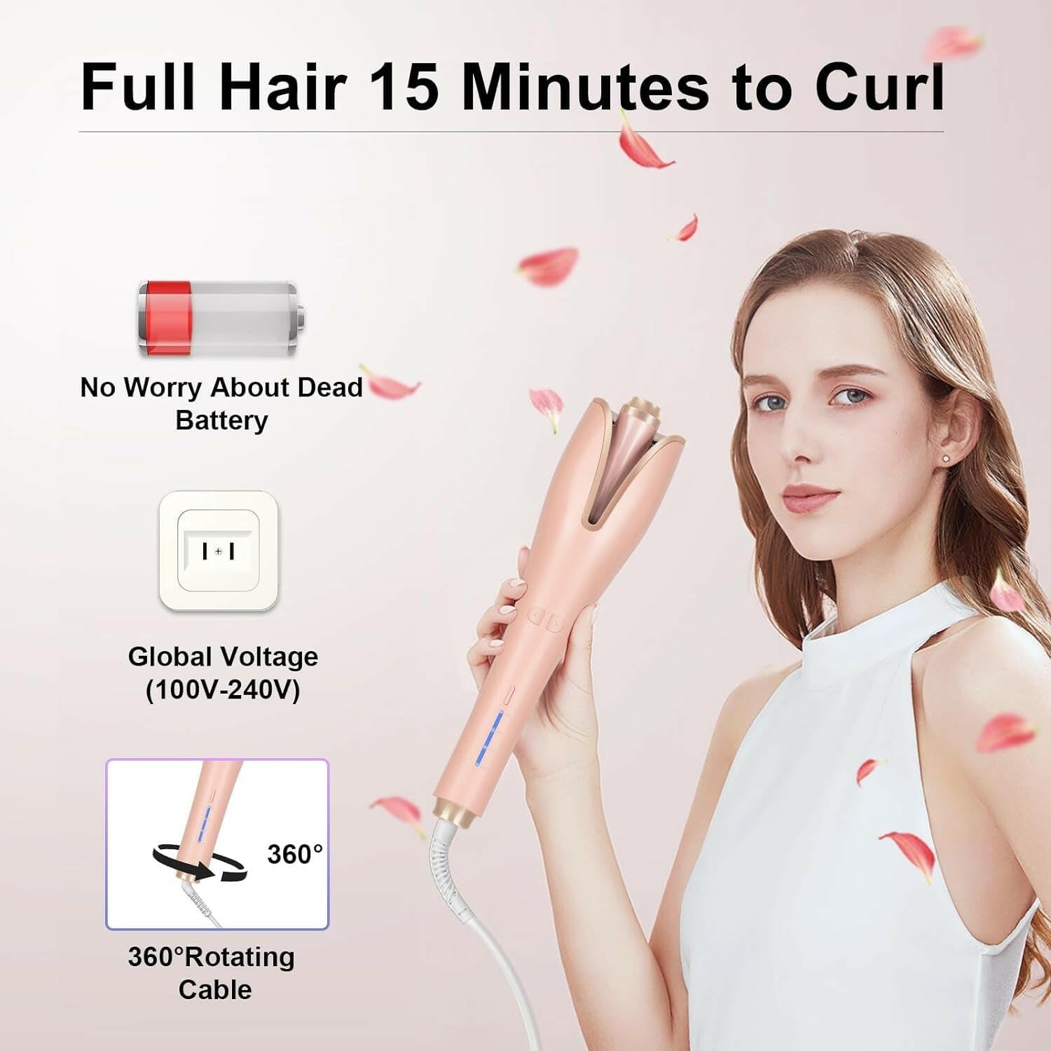 Automatic Curling Iron - Fast Heating, Anti - Scald - Glow Pure