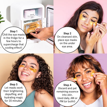 Grace &amp; Stella under Eye Mask - Gifts for Women - Travel Essentials - Reduce Dark Circles, Puffy Eyes, Undereye Bags, Wrinkles - Gel under Eye Patches for Bridesmaid - Vegan Self Care (24 Pairs, Gold)