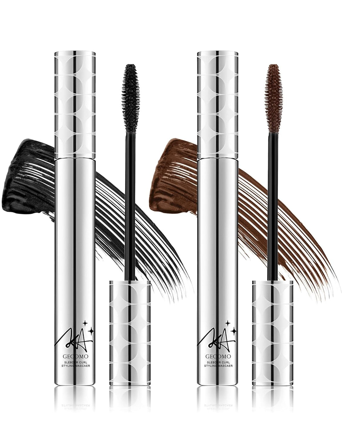2PCS Mascara for Older Women 60 Plus, Mascara Volume and Length for Mature Women, Hypoallergenic, Sensitive Eyes, No Clumps, Long-Wearing, Waterproof Long Lasting 01