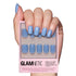 Glamnetic Press on Nails - Cashmere Blue | Opaque Soft Pale Blue Short Squoval False Nails, Reusable Stick on Fake Nails with Glue | Salon Quality | 15 Sizes - 30 Nail Kit