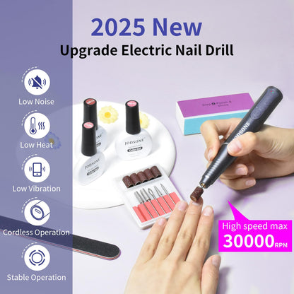 JODSONE Controllable Speed Portable Nail Drill Professional Electric 30000RPM Home Salon Polishing Manicure Nail Drill