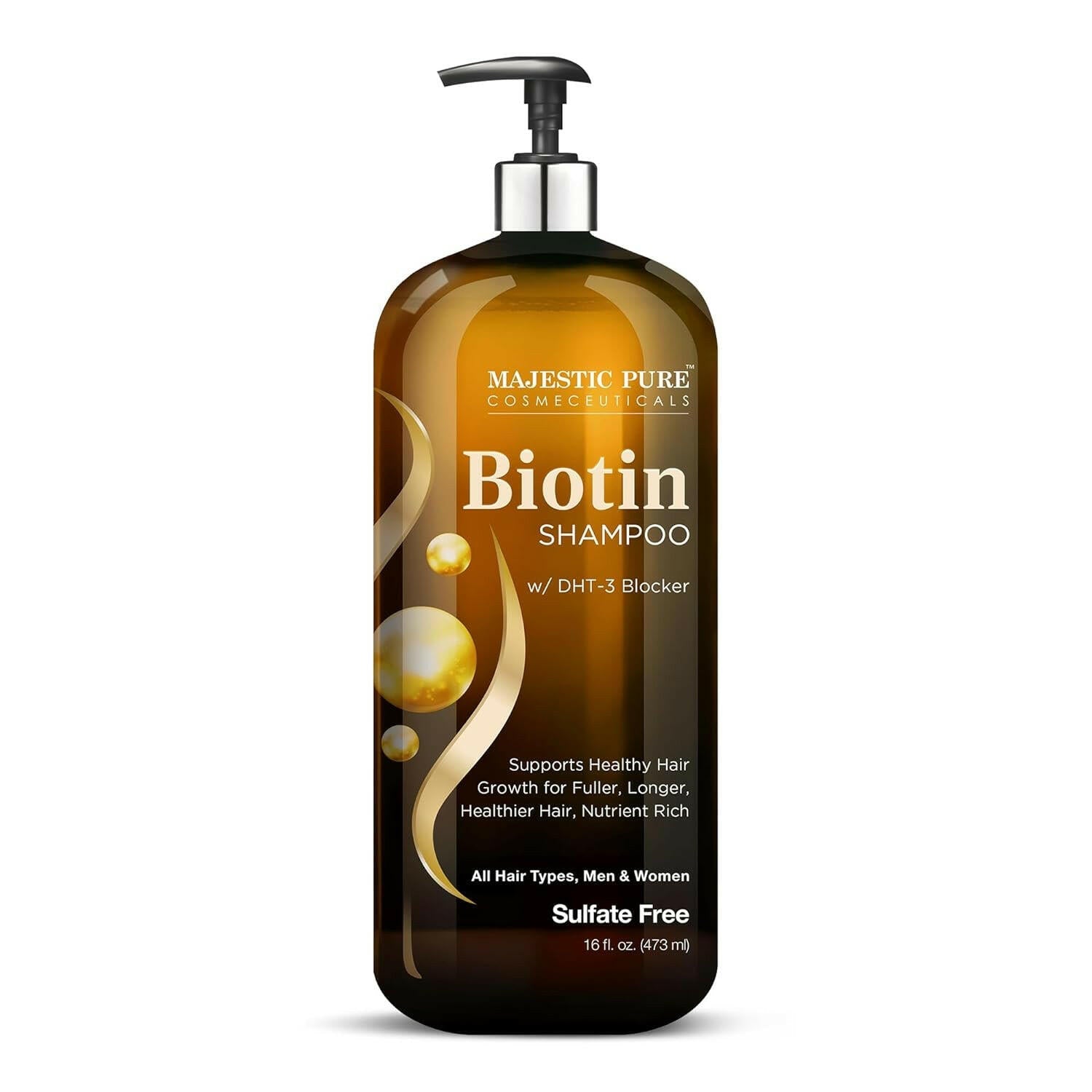 Biotin Hair Growth Shampoo - DHT - 3 Blocker - 16 Fl Oz - Glow Pure