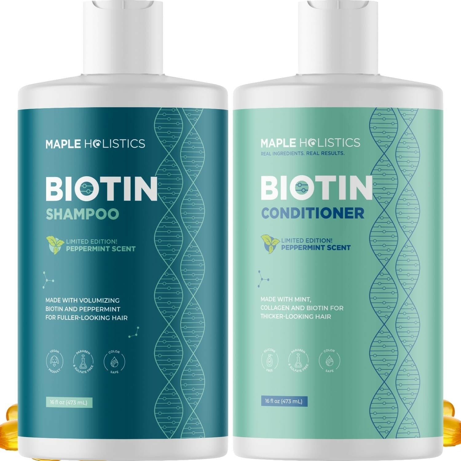 Biotin Shampoo &amp; Conditioner Set - Hair Growth Formula - Glow Pure