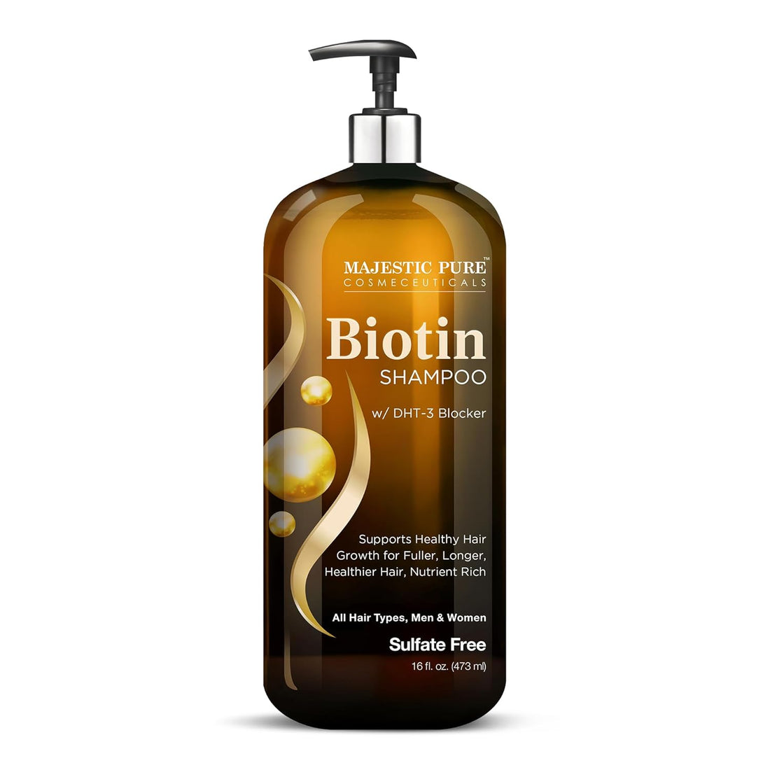 Biotin Shampoo for Hair Growth - Volumizing Shampoo for Hair Loss - with DHT-3 Blocker - Hydrating &amp; Nourishing - Sulfate Free, for Men &amp; Women - Thin Hair Shampoo - 16 Fl Oz - HealthFulBeautyLife