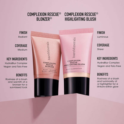 Complexion Rescue Highlighting Liquid Blush, Liquid Highlighter + Blush Hybrid, Buildable, Gel - Cream, Liquid Blush for Cheeks, All Day Wear, Vegan - Glow Pure