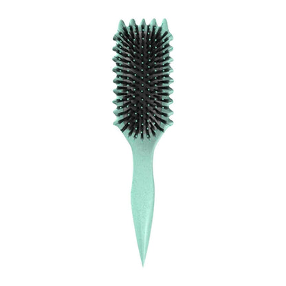 Curl Defining Brush, 2024 Newest Boar Bristle Hair Brush Styling Brush, Curly Hair Brush, Curl Define Styling Brush, Shaping &amp; Defining Curls for Women (Green 1PCS) - Glow Pure