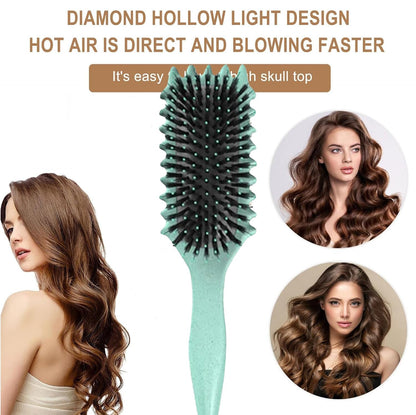 Curl Defining Brush, 2024 Newest Boar Bristle Hair Brush Styling Brush, Curly Hair Brush, Curl Define Styling Brush, Shaping &amp; Defining Curls for Women (Green 1PCS) - HealthFulBeautyLife