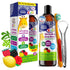 Gurunanda Kids Oil Pulling, Alcohol-Free Mouthwash, Essential Oils & Vitamins for Fresh Breath & Happy Gums for Ages 6 & Up, Natural Berry Lemon Rose, 8 Oz