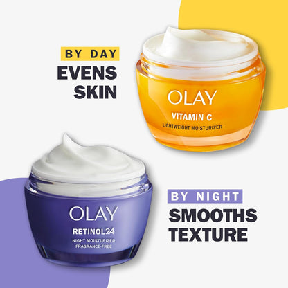 Olay Vitamin C Face Moisturizer, Brightening Cream for Women, Instant Hydration, Evens Tone, Dark Spot &amp; Hyperpigmentation Reduction, Glowing Skin Care - Niaciniamide, Lactic Acid, 1.7 Oz