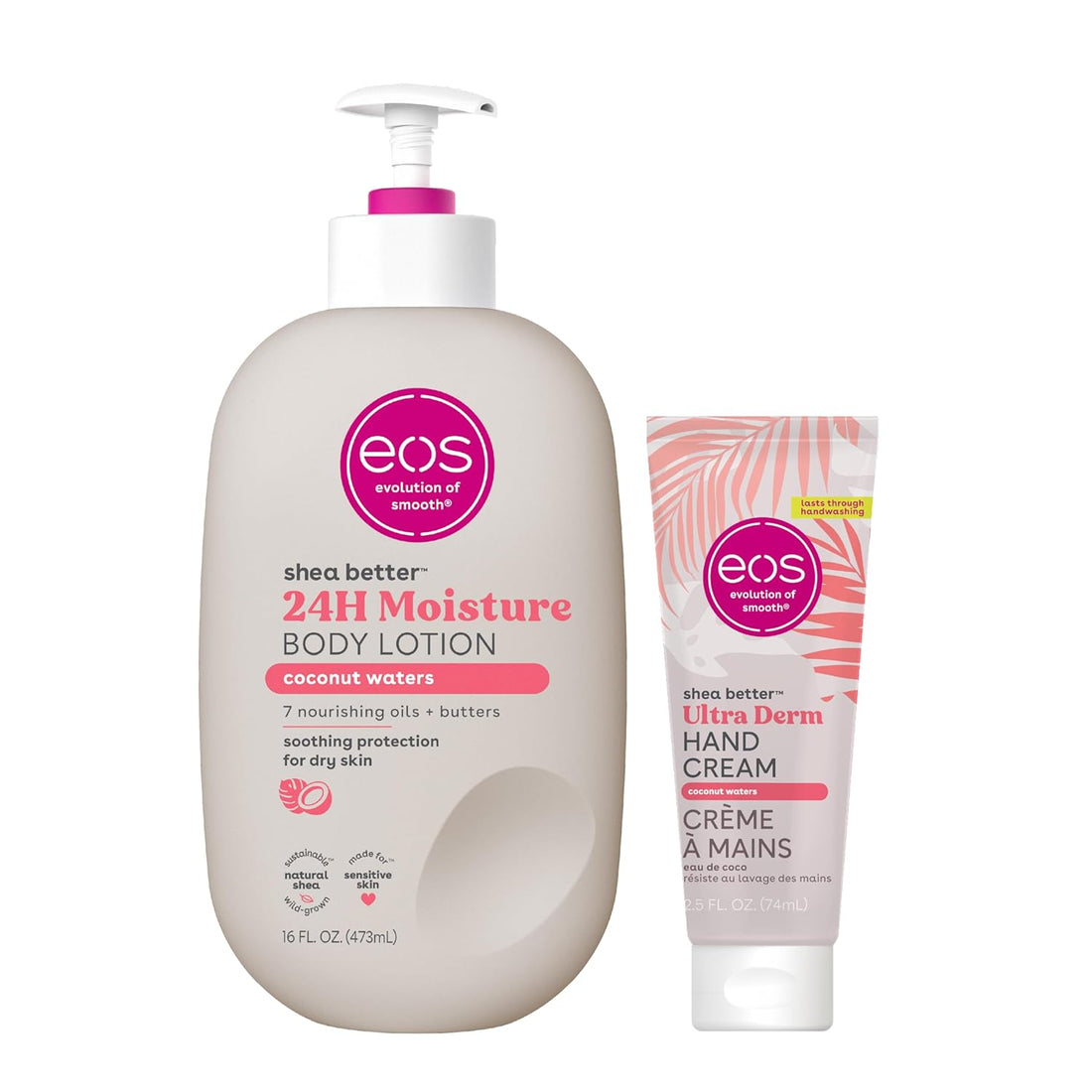 Bundle of Eos Shea Better Hand Cream &amp; Body Lotion - Coconut, Natural Shea Butter Hand Lotion and Skin Care, 24 Hour Hydration with Shea Butter &amp; Oil