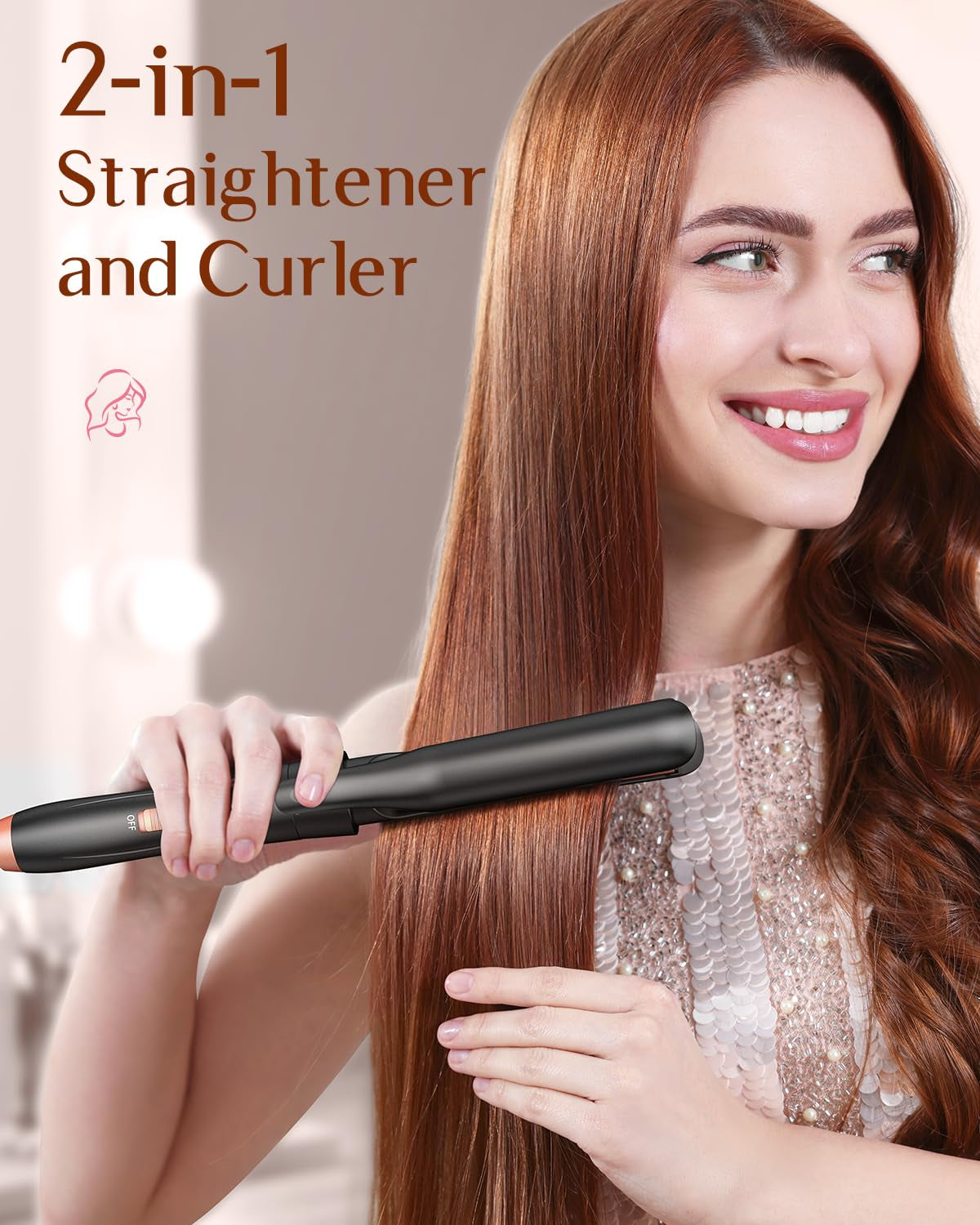 5 in 1 Wand Curling Iron-Kinked Curling Wand Set with Flat Iron Hair Straightener, 3 Barrels Hair Crimper, 3 Ceramic Curling Irons (0.35&quot;-1.25&quot;), 2 Temps Fast Heat Hair Waver Curler with Glove &amp; Clip