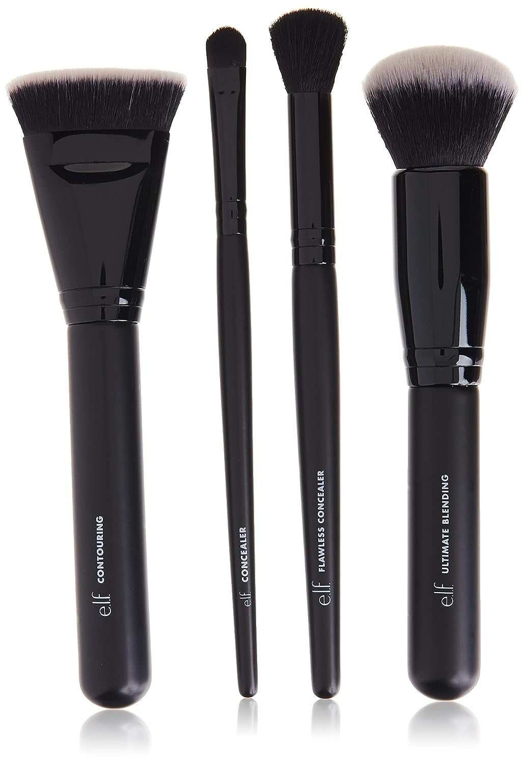 E.L.F. Complexion Perfection Brush Kit, 4-Piece Makeup Brush Set, Brushes for Foundations &amp; Concealers, Vegan &amp; Cruelty-Free