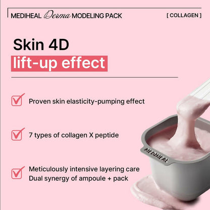 Derma Modeling Pack (Collagen) - Filling Elasticity for Glow Skin - Easy DIY Home Spa Kits, Hydrating Icy Jelly Mask for Skin Refreshment - Glow Pure