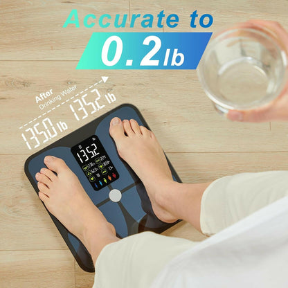 Digital Body Fat Scale - Bluetooth Sync &amp; Large Display - Glow Pure