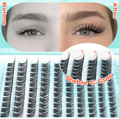 Self Adhesive Lash Clusters Natural Self Adhesive Eyelashes Glueless Lashes Cat Eye Pre Glued Lashes Reusable Wispy Cluster Lashes No Glue Needed Fluffy Self Adhesive Lashes 10-16MM by Zegaine