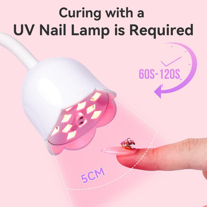 Makartt Nail Rhinestone Glue for Nails: Super Strong Gel Nail Glue for Decorations Nail Charm 3D Nails Bling Gel for Nail Gem Nail Art Jewel Diamonds 30ML Cured Need Beauty
