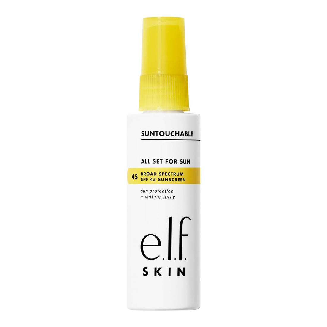 E.L.F. SKIN All Set for Sun SPF 45, Setting Spray with SPF 45 for Long-Lasting Makeup, Weightless, Non-Greasy Formula, Vegan &amp; Cruelty-Free, Packaging May Vary