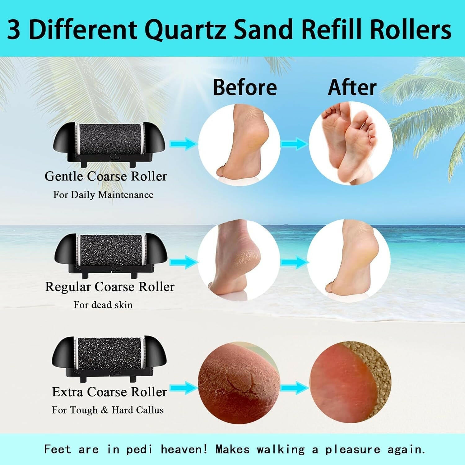 Electric Foot Callus Remover - Long Service Time, Rechargeable Electronic Foot File - Ideal Gift, Professional Pedicure Tools, Waterproof Foot Scrubber, Pedicure Kit Feet Care for Dead Skin (Black) - Glow Pure