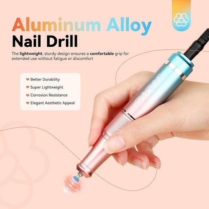 Electric Nail Drill Professional: 40000RPM Upgrad Nail Drill Kit 2024 Beautiful Gradient Sunset Color Scheme Nail Drill Machine Portable Nail File &amp; Buffers Salon Use Manicure Pedicure - Glow Pure