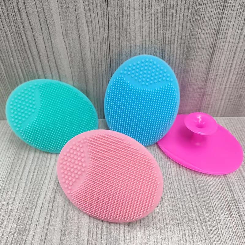 Face Scrubber, Facial Exfoliator, Face Scrub Brush, Soft Face Brush, Silicone Facial Cleansing Brush, Face Exfoliator Blackhead Acne Pore Cradle Cap Face Wash Brush for Deep Cleaning Skin Care 4 Pack - HealthFulBeautyLife