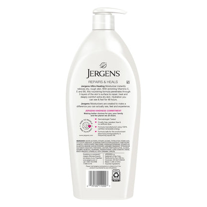 Jergens Ultra Healing Dry Skin Moisturizer, Body and Hand Lotion for Dry Skin, for Quick Absorption into Extra Dry Skin, with HYDRALUCENCE Blend, Vitamins C, E, and B5, 32 Ounce